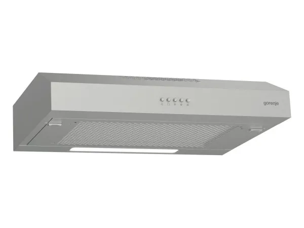 Gorenje Essential WHU629ES/S - Hætte - standard - bredde: 59.6 cm - dybde: 46.8 cm - udtrækning og recirkulation (-) - sølv
