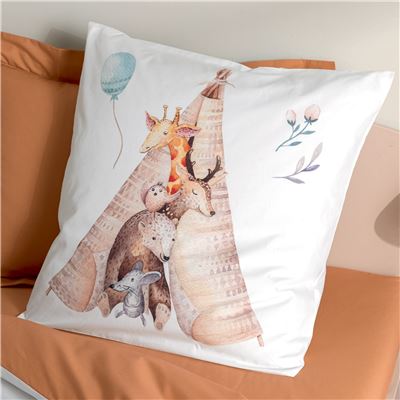 Linge de lit percale enfant animaux de la forêt