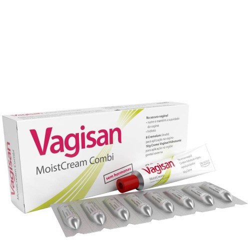 Vagisan Creme Vaginal Hidratante Combi 8 óvulos   10g