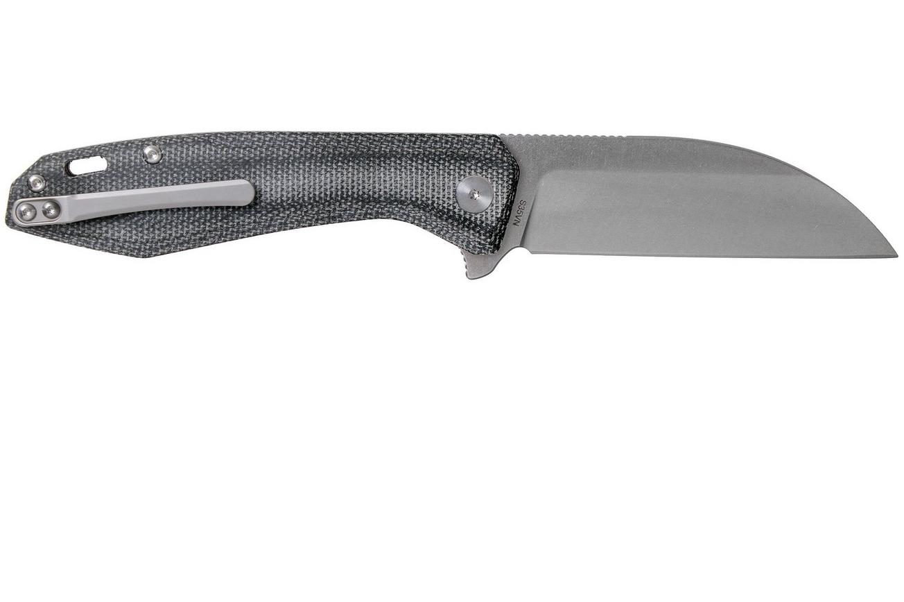 QSP Knife Pelican QS118-D1 Stonewash, Blue Micarta zakmes