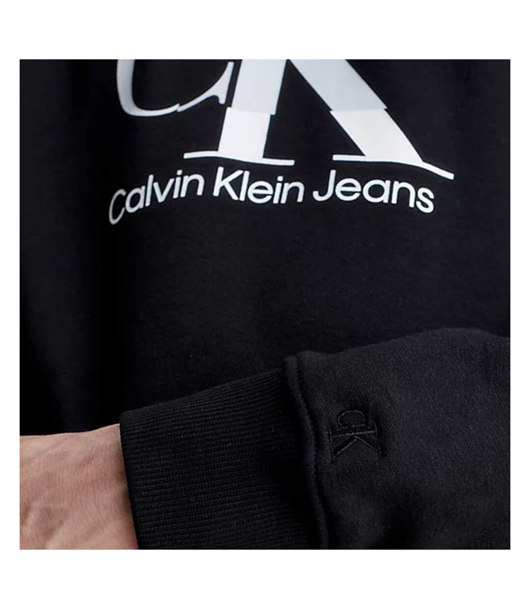 Sweat Noir Homme Calvin Klein Jeans Disrupted