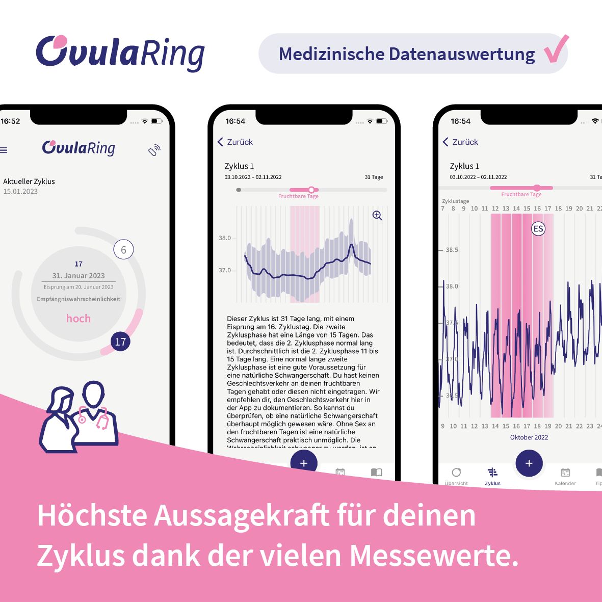 OvulaRing Zyklustracker - Kinderwunsch erfüllen und Zyklusdiagnostik (6 Monate inkl. App)