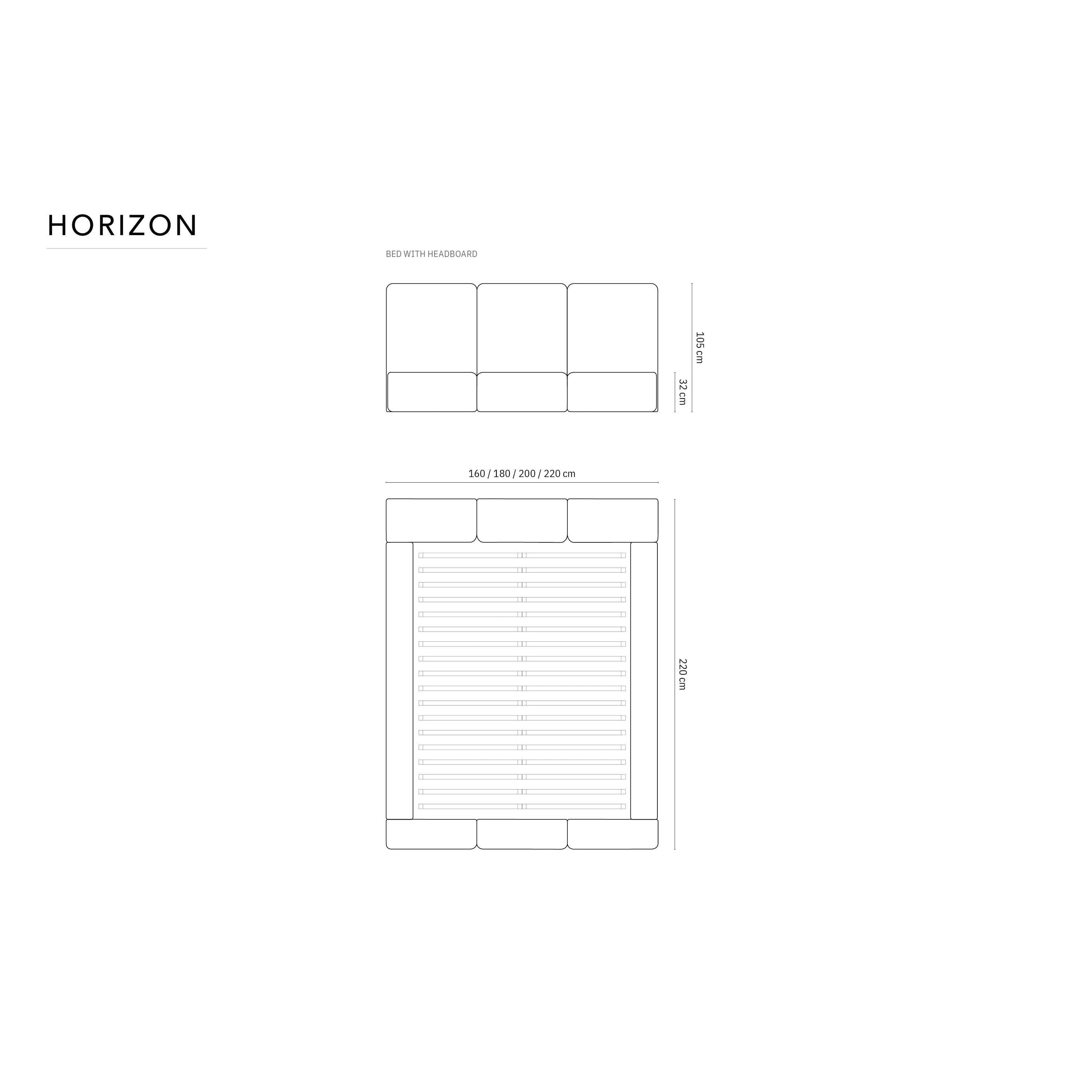 Windsor & Co Horizon Bedframe met Opbergvak - 140 x 200 cm - Chenille - Beige