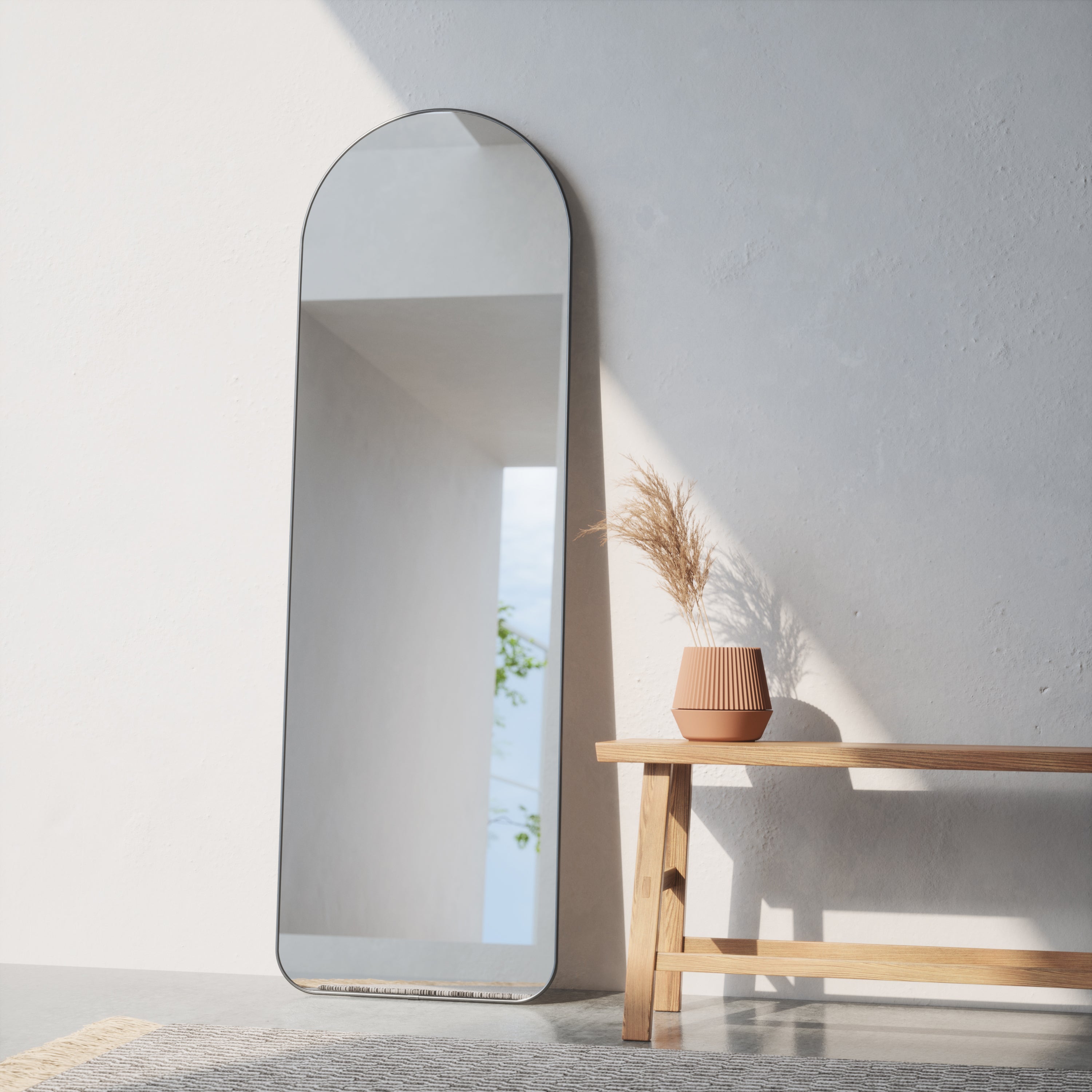 Umbra Hubba Arched Spiegel H 158 cm - Metallic Titanium