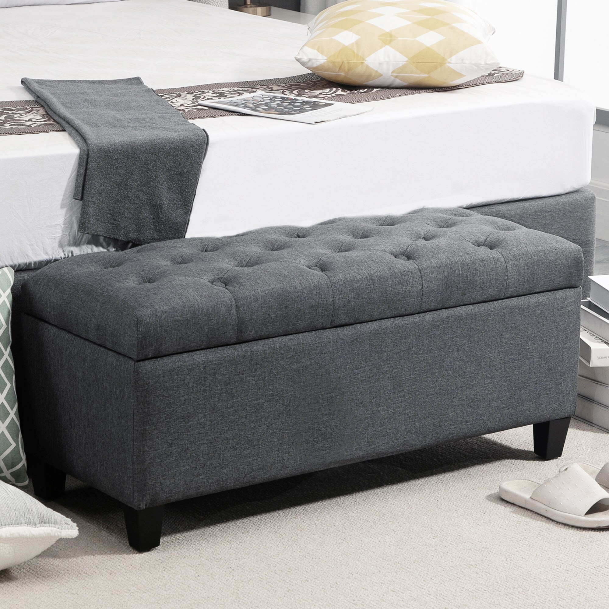 HOMCOM Sitzbank mit Stauraum 100B x 40T x 44H cm