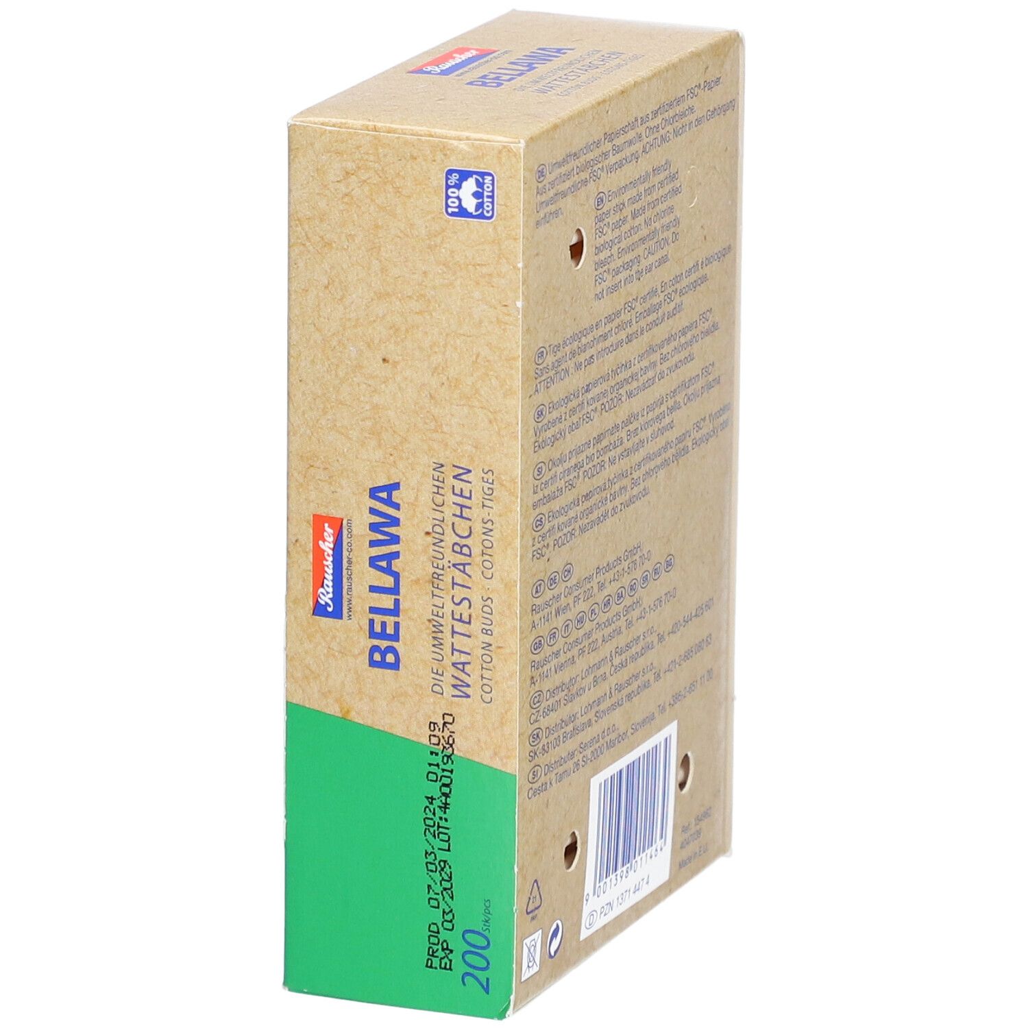 BELLAWA Natural Wattestäbchen