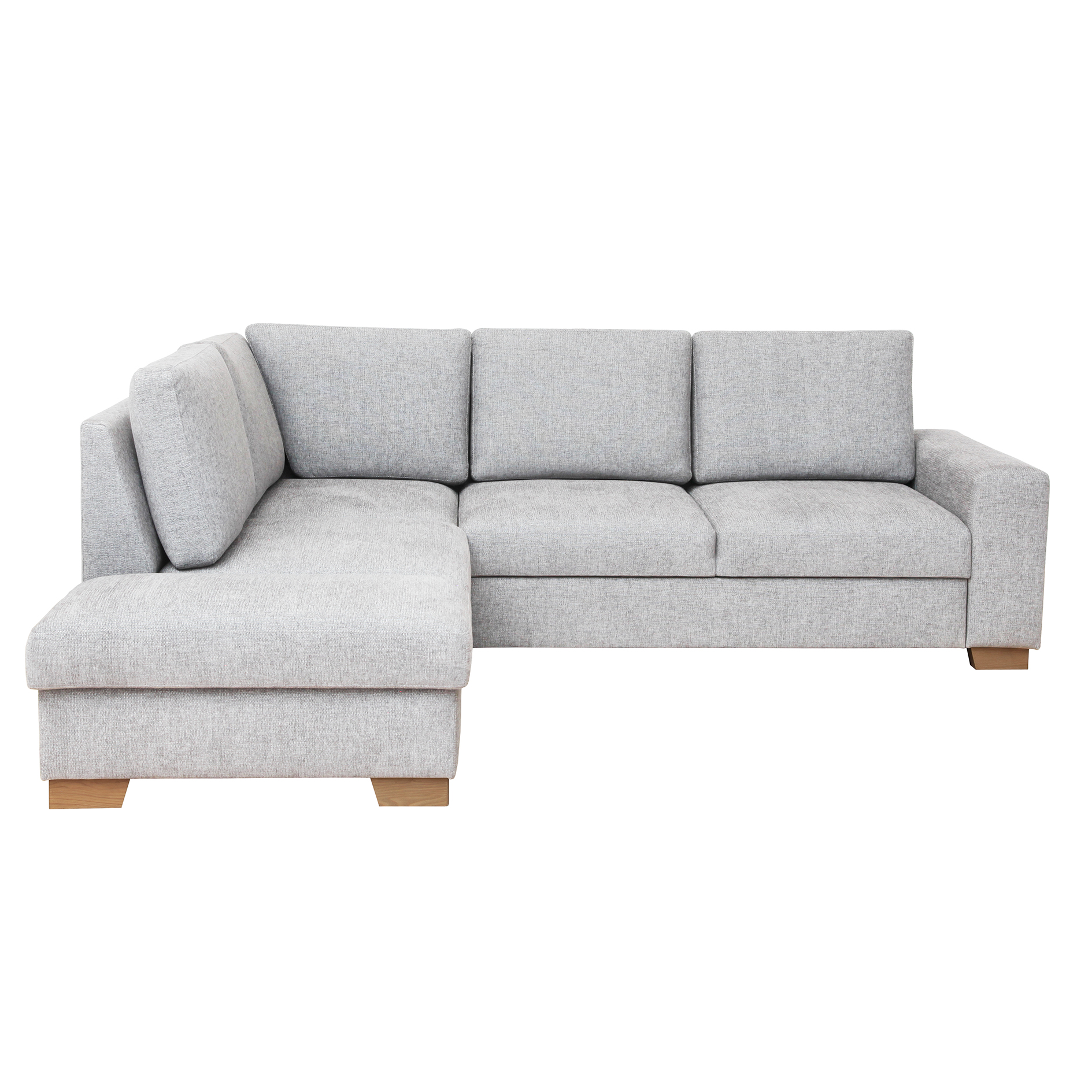 Ecksofa - creme - Liegefunktion - Staukasten - Ottomane links
