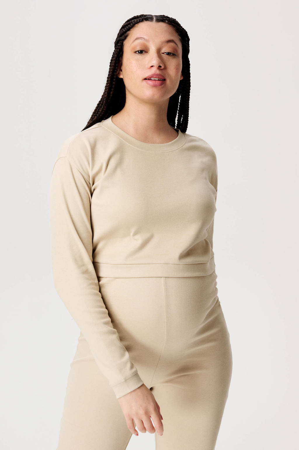 Noppies crop zwangerschaps- en voedingstop Leela beige