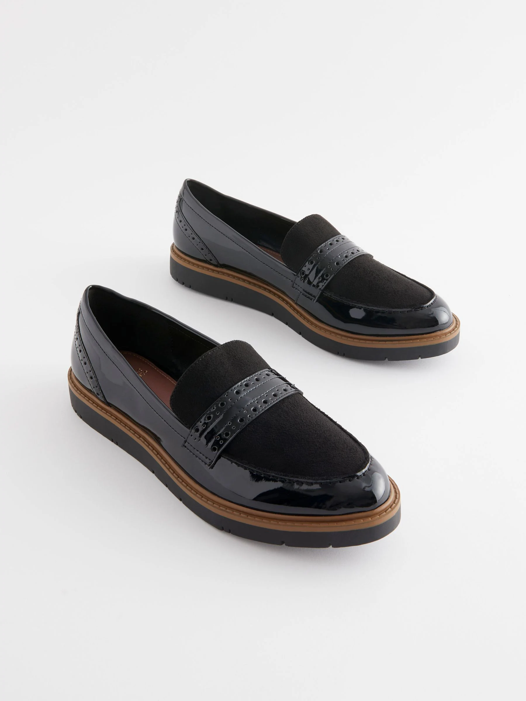 Zwart - Forever Comfort® Brogue Instappers