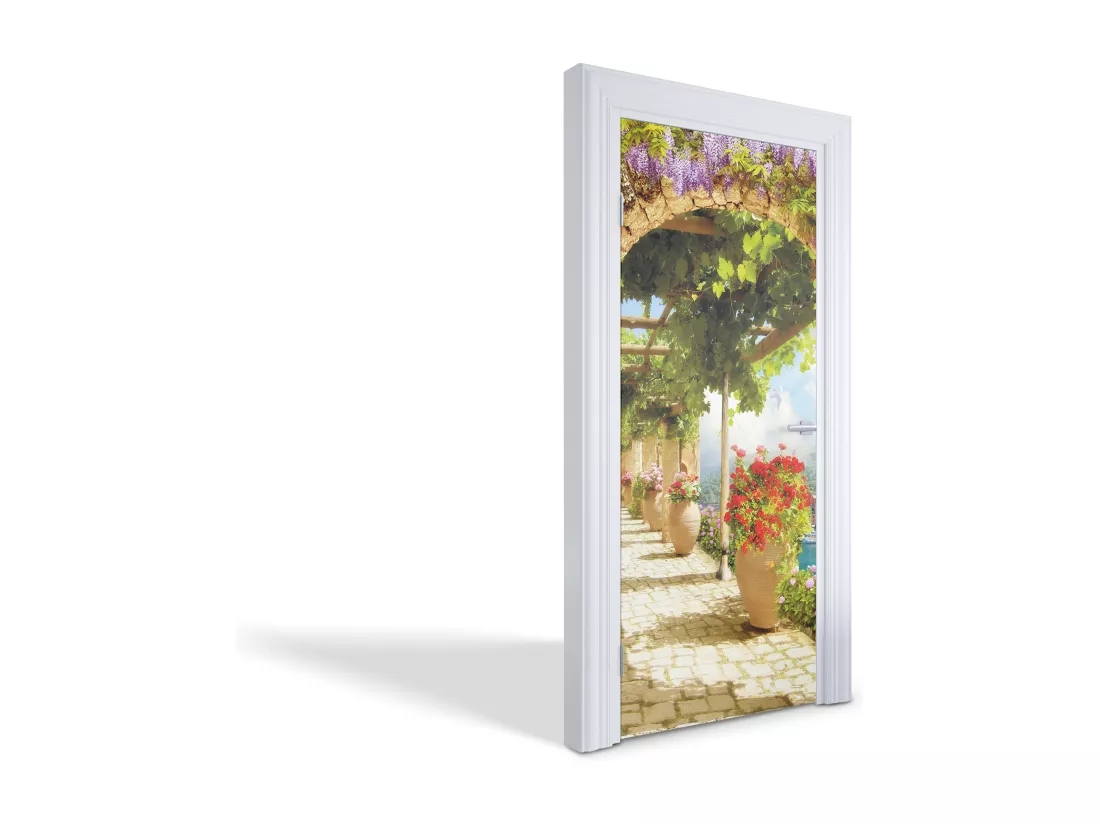 Papier peint photo pour portes intérieures - Jardin méditerranéen 85x205 cm