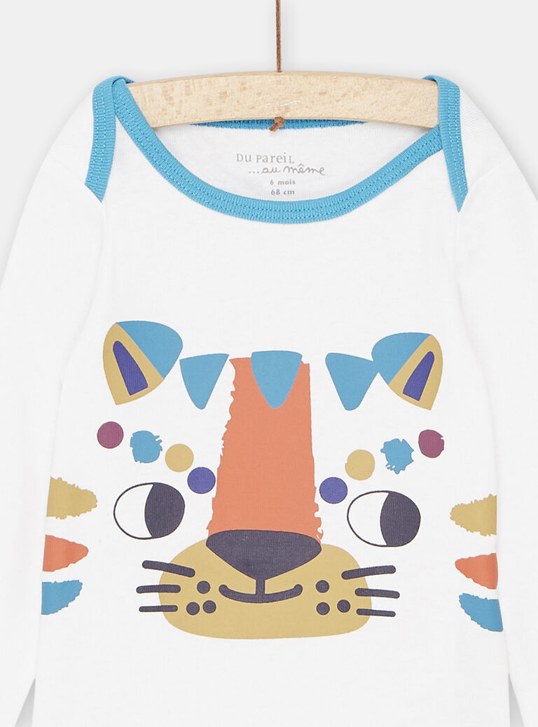 Body blanc à motif tigre bébé garçon