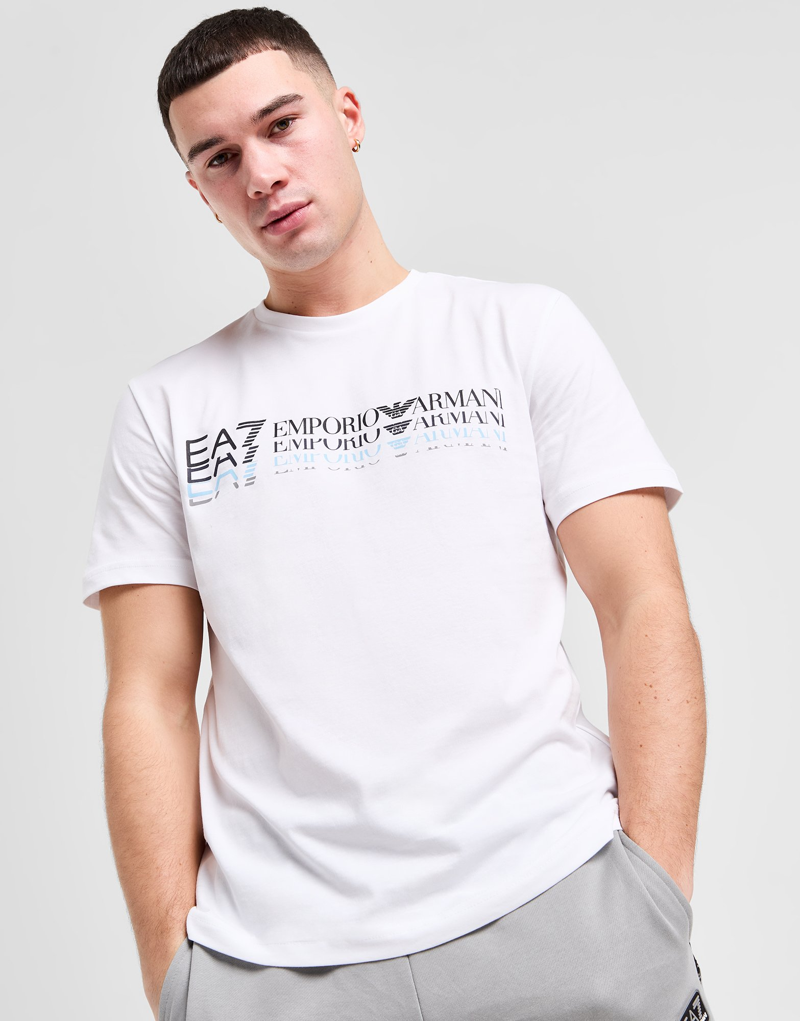 Emporio Armani EA7 T-shirt Fade Repeat Logo Homme