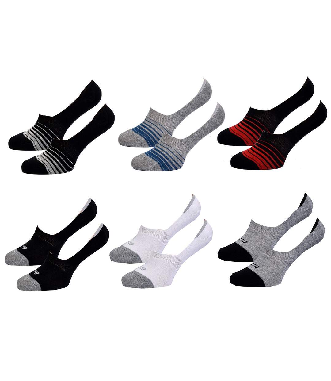 Chaussettes homme LOTTO Socquettes Tiges courtes Pack de 6 Paires Footies LOTTO assorties