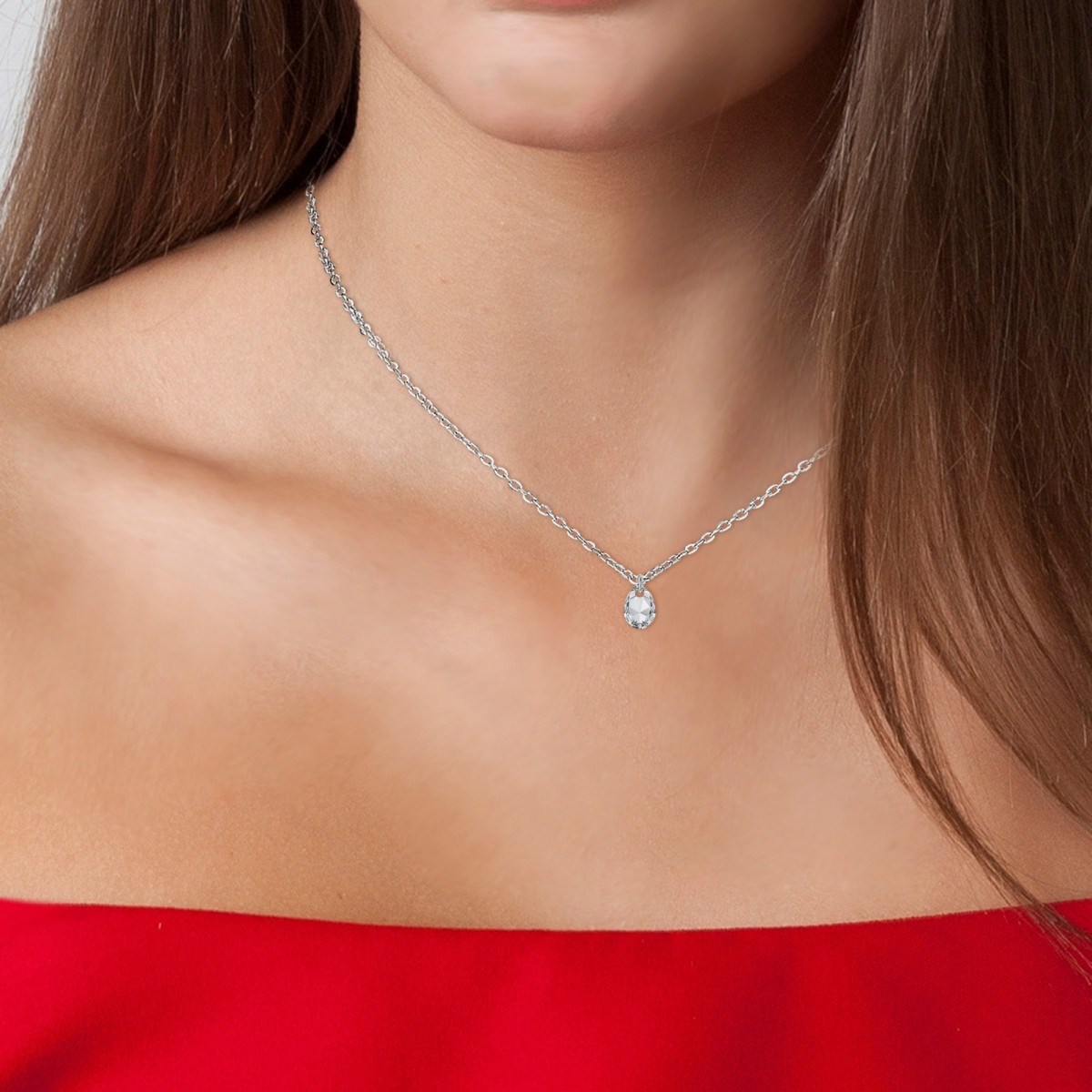 Chaine maille forçat et cristal SC Crystal