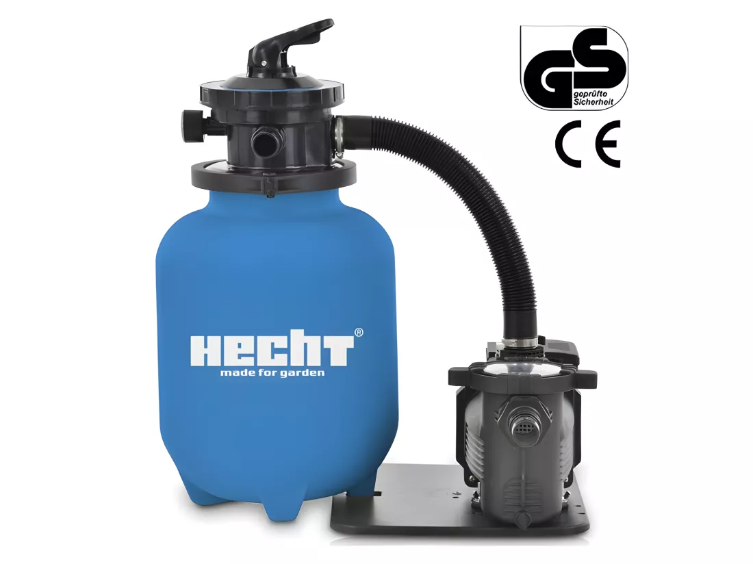 Hecht jardin 302113 Système de filtre à sable(avec pré-filtre) de piscine 7 m3/h 450 W Capacité de sable 20kg
