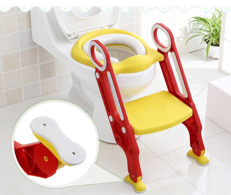 Kinder Toilettentrainer WC Treppe Lern Töpfchen Toilettensitz Aufsatz - Blau / Lila