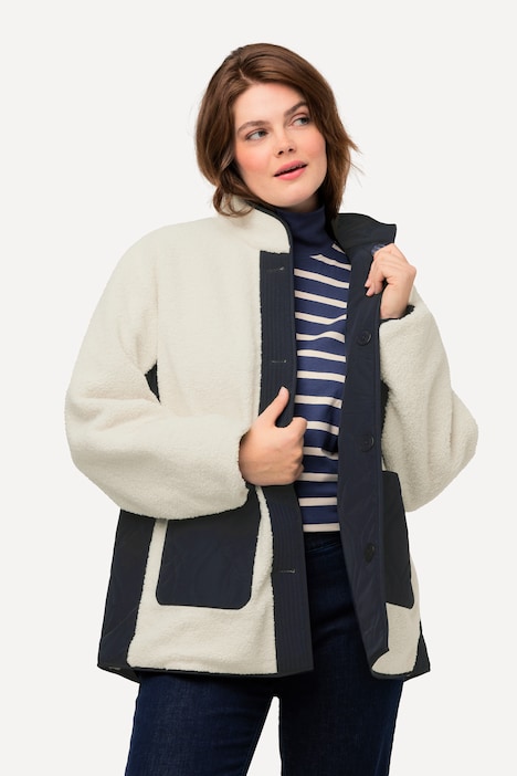 Wendejacke, Stepp/Teddyfleece, Stekragen, recycelt