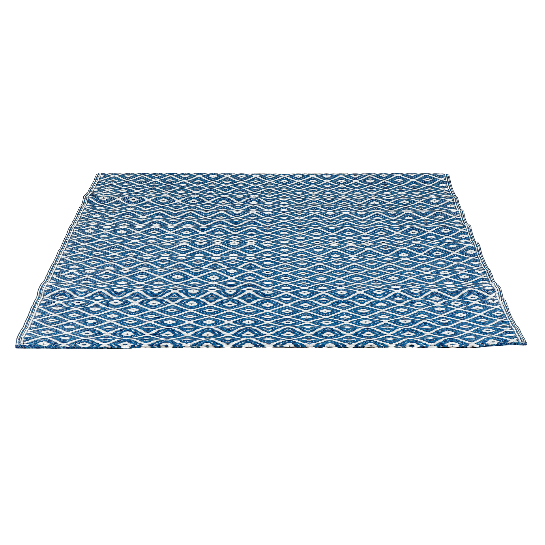 Outdoor-Teppich - blau - Rautenmuster - 150x200 cm