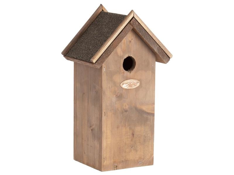 Esschert Design Nistkasten Kohlmeise mit Bitumendach Traditioneller Nistkasten aus Holz