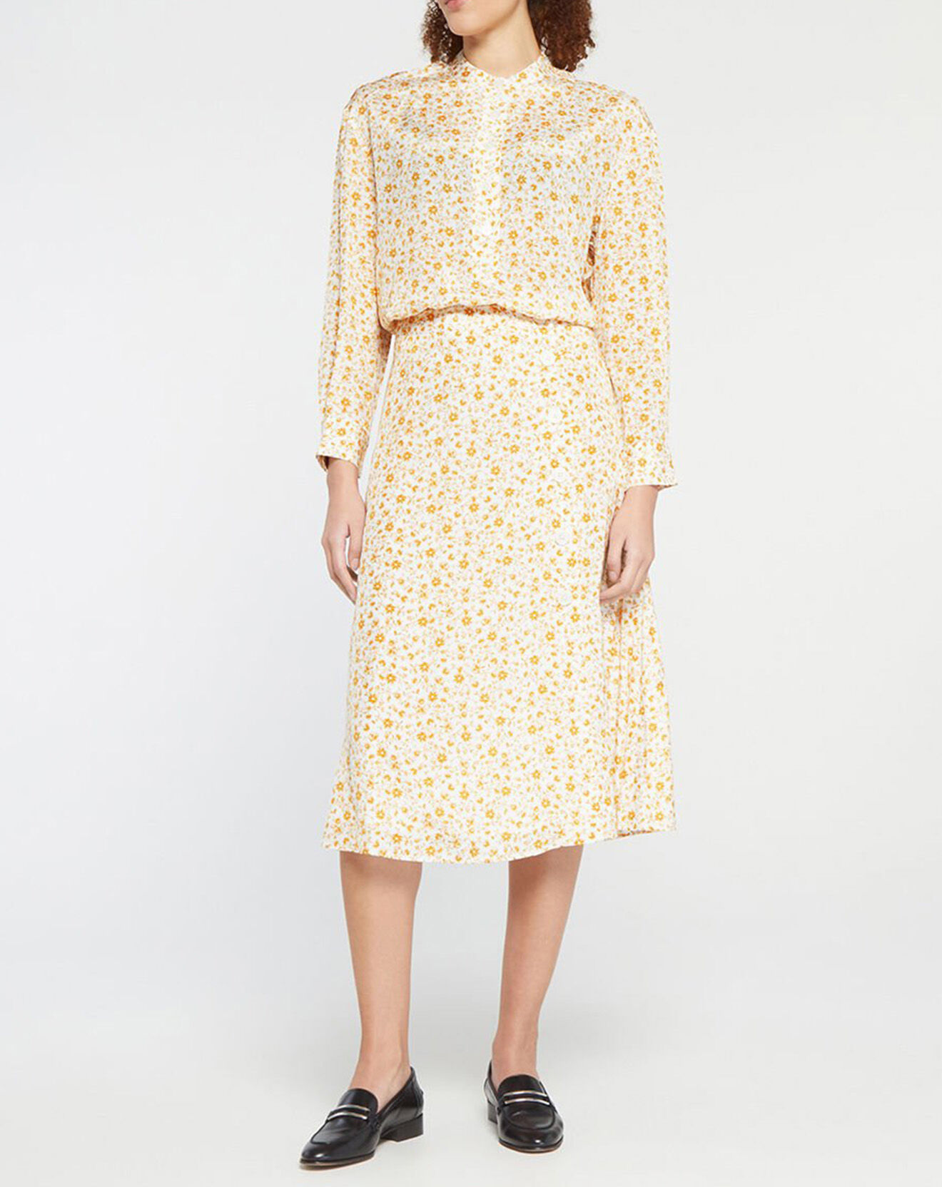 Jodhpur Blouse fluide Anita imprimé floral beige/jaune
