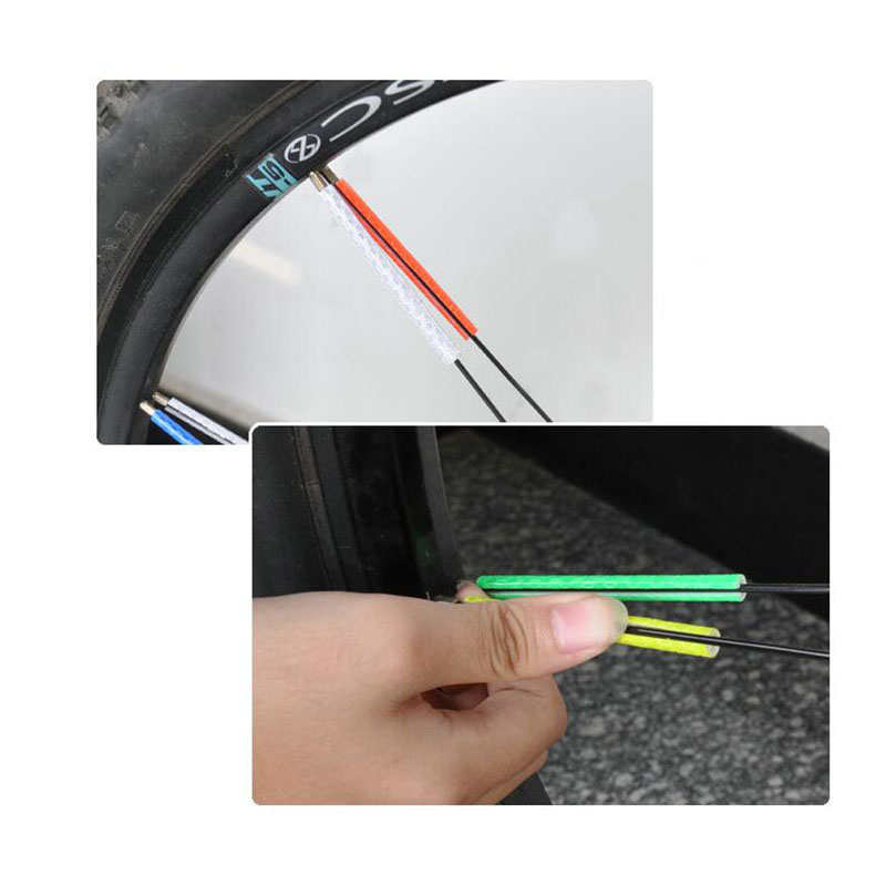 (12er Set) 75mm Fahrrad Velo Speichen Reflektoren - Grün
