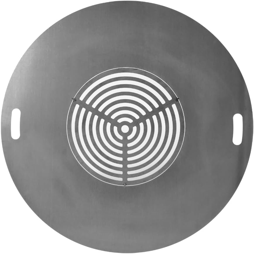 Czaja® Feuerplatte 60 cm mit Grillrost| Grillring | Grillplatte | Plancha - 5mm Stark - Ideal für Feuerschale, Stahlfass, Öltonne, Feuertonne, Stahltonnen Kugelgrills