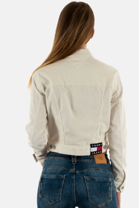 blousons et vestes tommy jeans pop cord ybh ancient white
