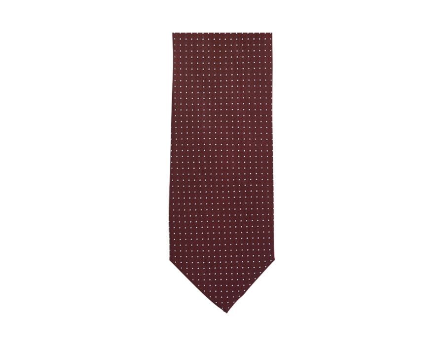 Cravate homme Soie Bordeaux Micro Pois Bleu Ciel
