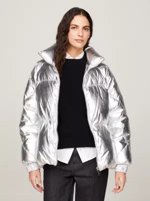 Jaqueta puffer metálica moderna TH