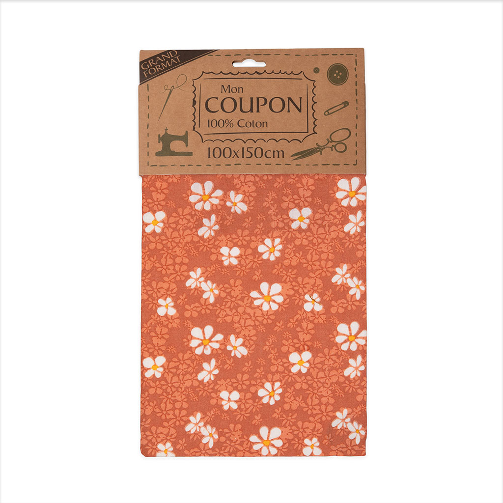 Coupon tissu NOEMIE terracotta 100x150cm