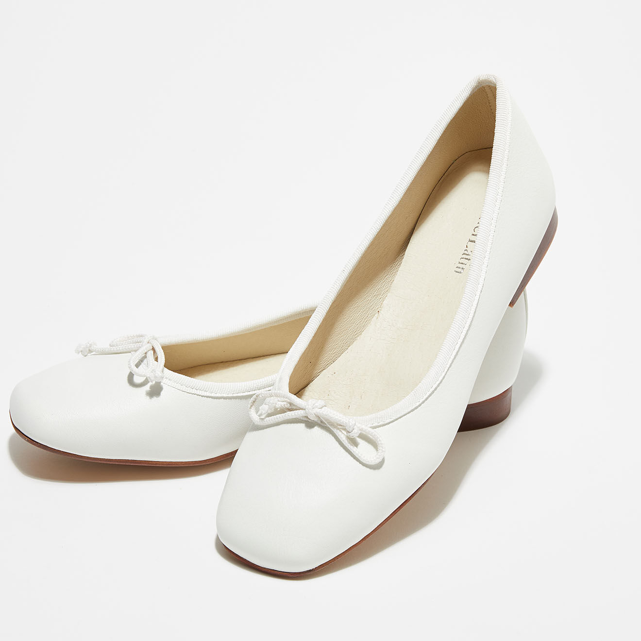 Quartier Latin Ballerines en Cuir Lisse Irene blanches