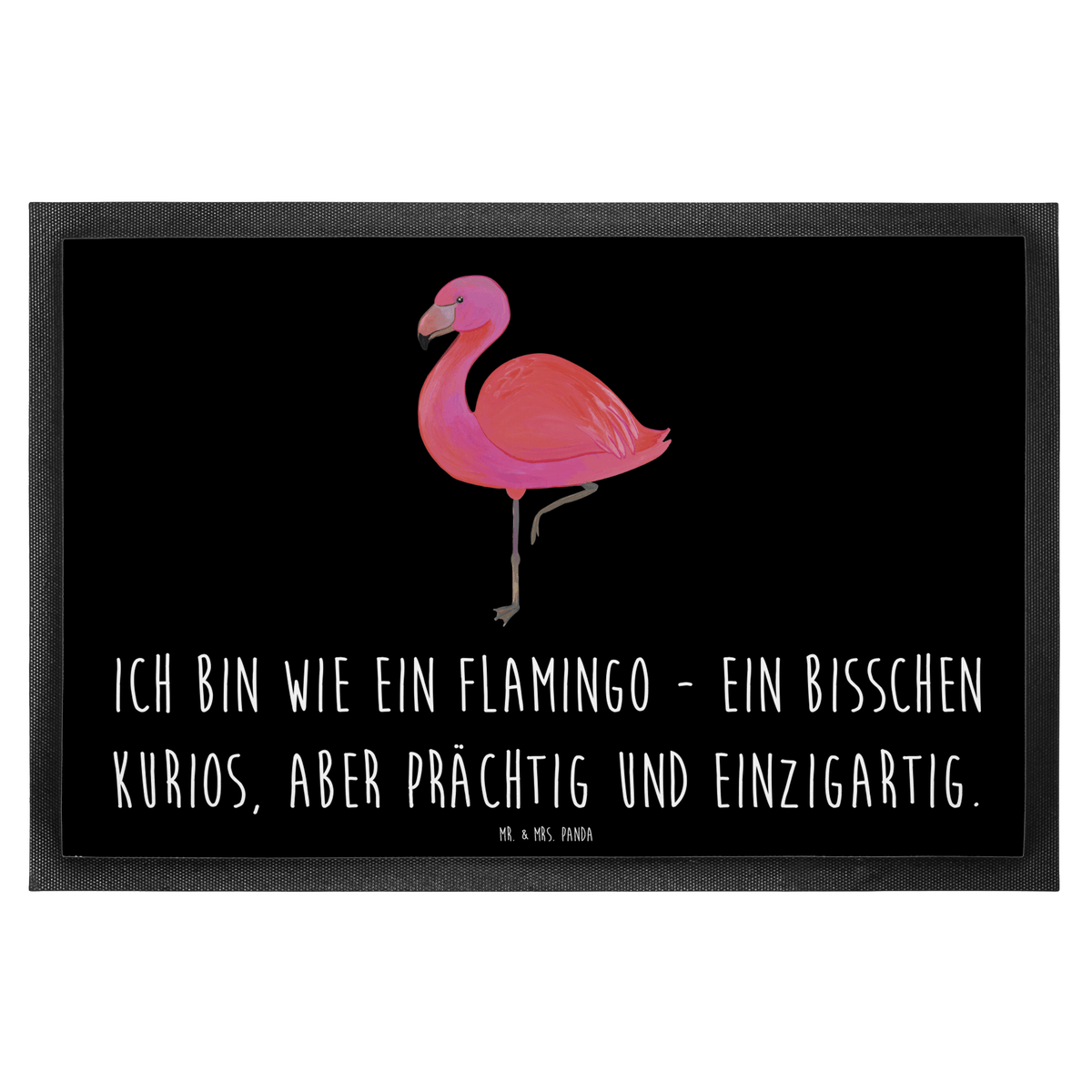 Mr. & Mrs. Panda 40 x 60 cm Deurmat Flamingo Classic - Zwart