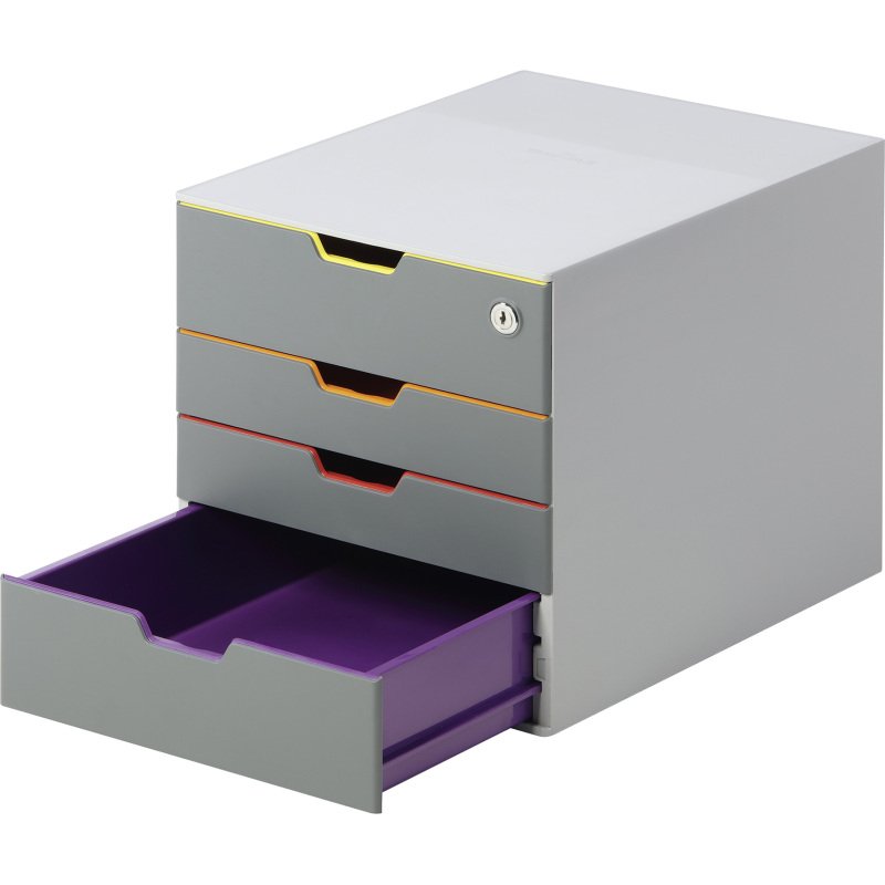 Module de classement Durable Varicolor® 4 tiroirs avec fermeture à clé