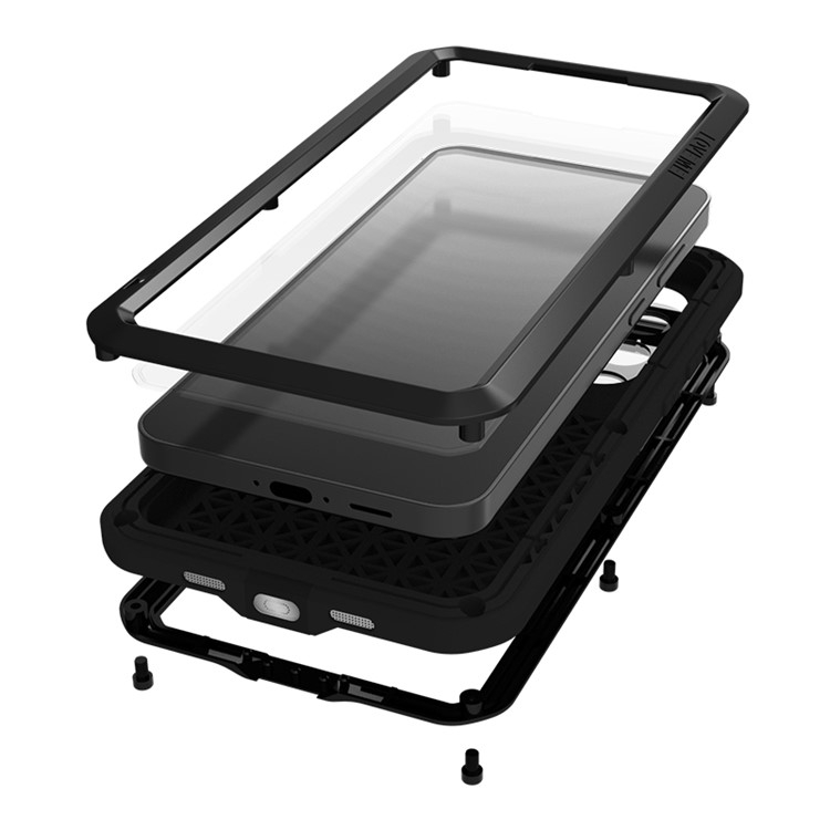 Samsung Galaxy S24 FE Silikon Metall Outdoor Case   Panzerfolie - Schwarz