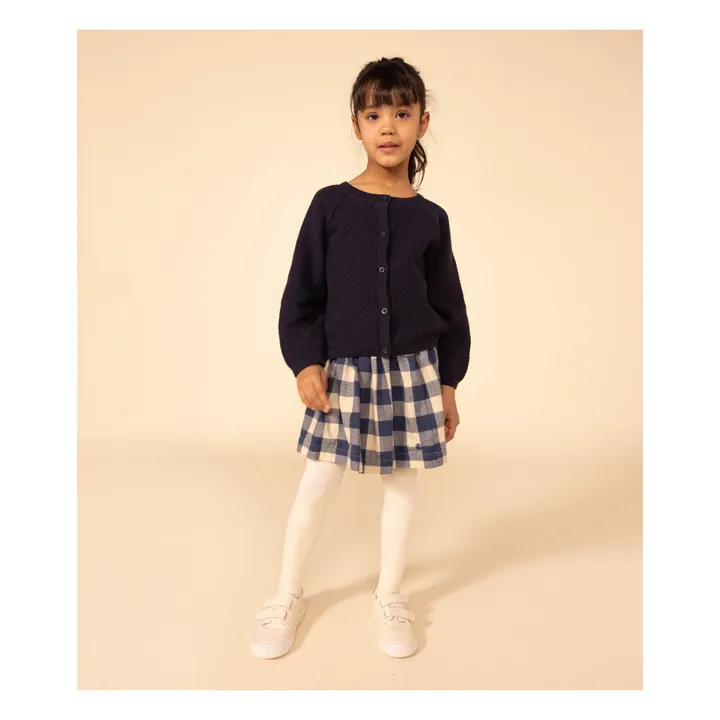 Petit Bateau Cardigan en Tubique Matelassé | Bleu marine