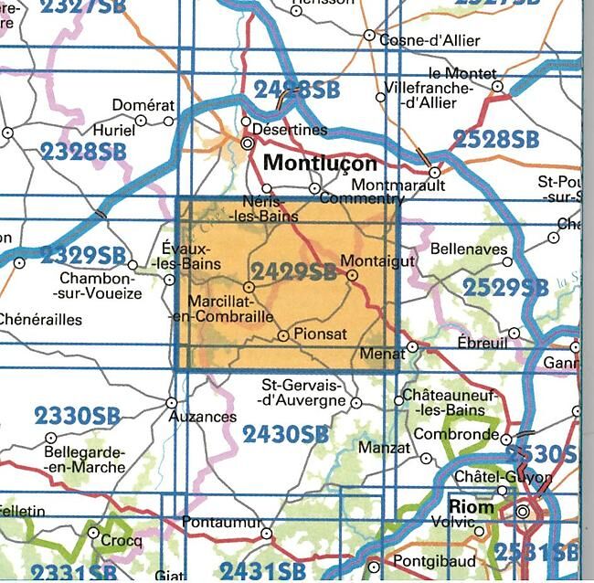 IGN - 2429 SB SAINT ELOY LES MINES 1 25 000