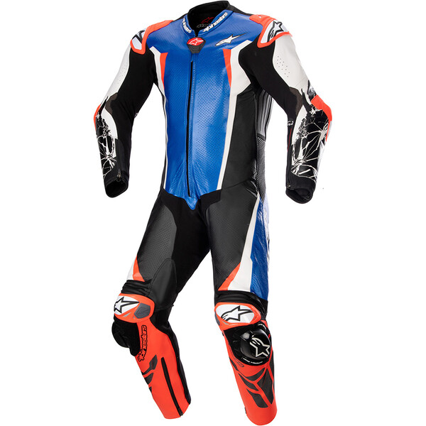 Alpinestars - Combinaison Racing Absolute V2 - 1 pièce Bleu / Noir / Blanc / Rouge fluo