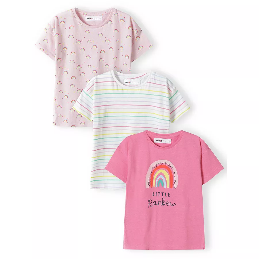 MINOTI 3er-Pack T-Shirts RosaWeiß