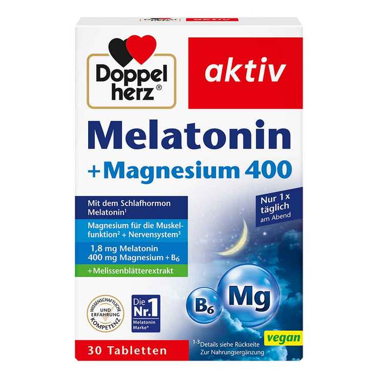 Doppelherz Melatonin + Magnesium 400 Tabletten, 30 St