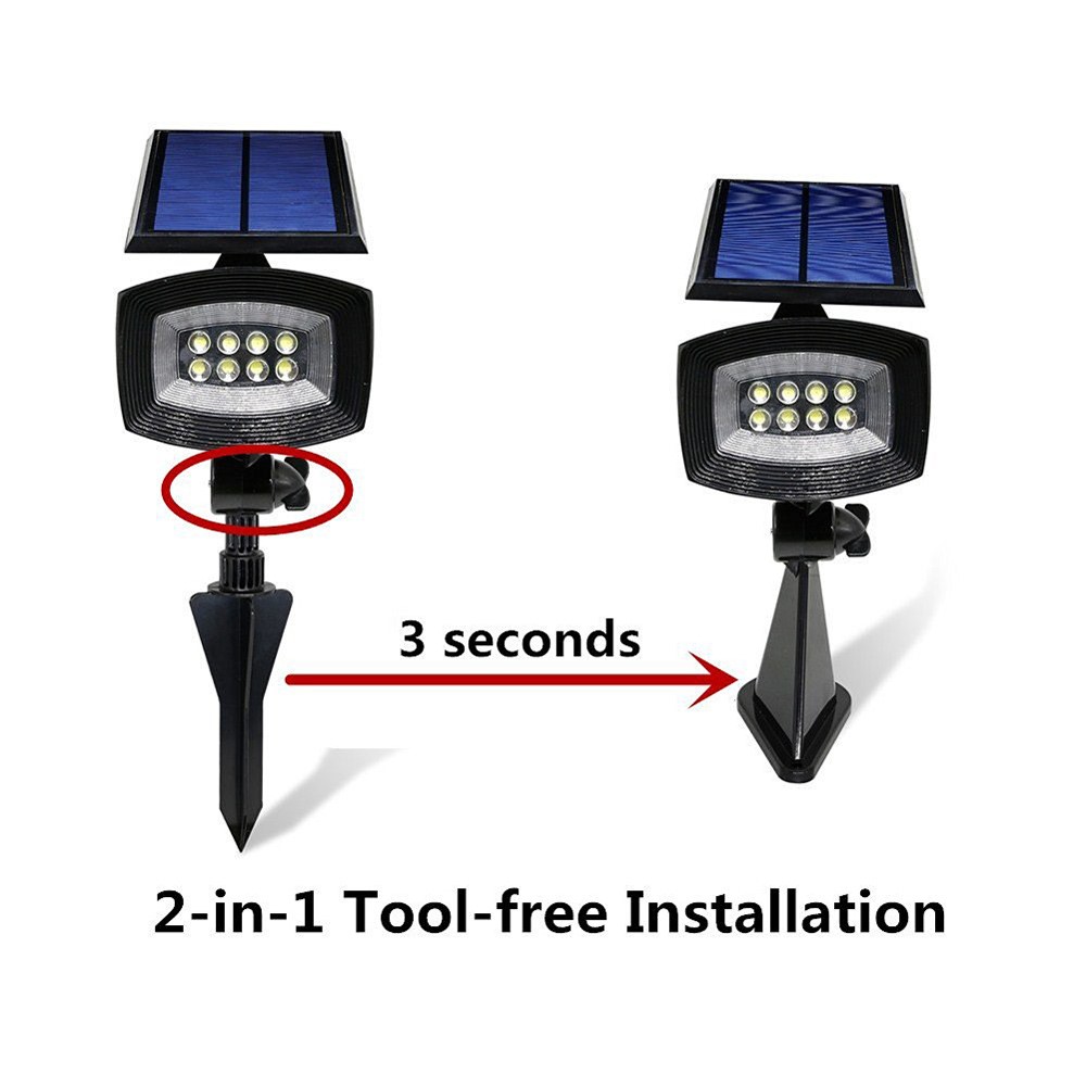 Spritzwasserfeste LED Solar Lampe Outdoor Gartenleuchte IP44 (400LM)   Erdspiess