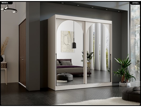 OTITEC - Armoire coulissante - l.200 x h.215 x p.65 - modia - cachemi...
