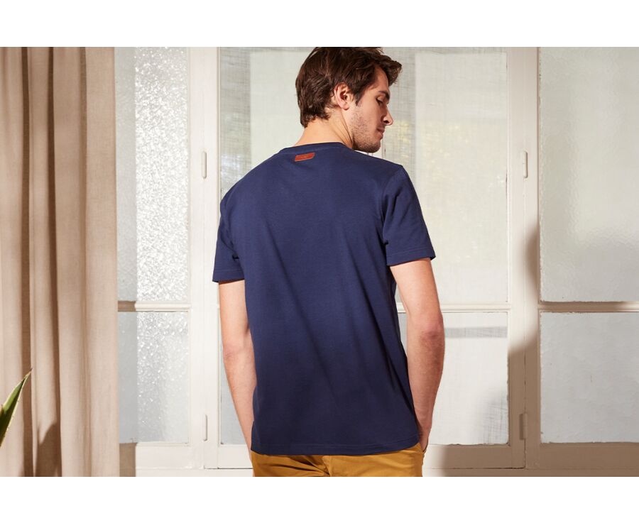Tee-shirt coton bio uni Navy - EDGAR III