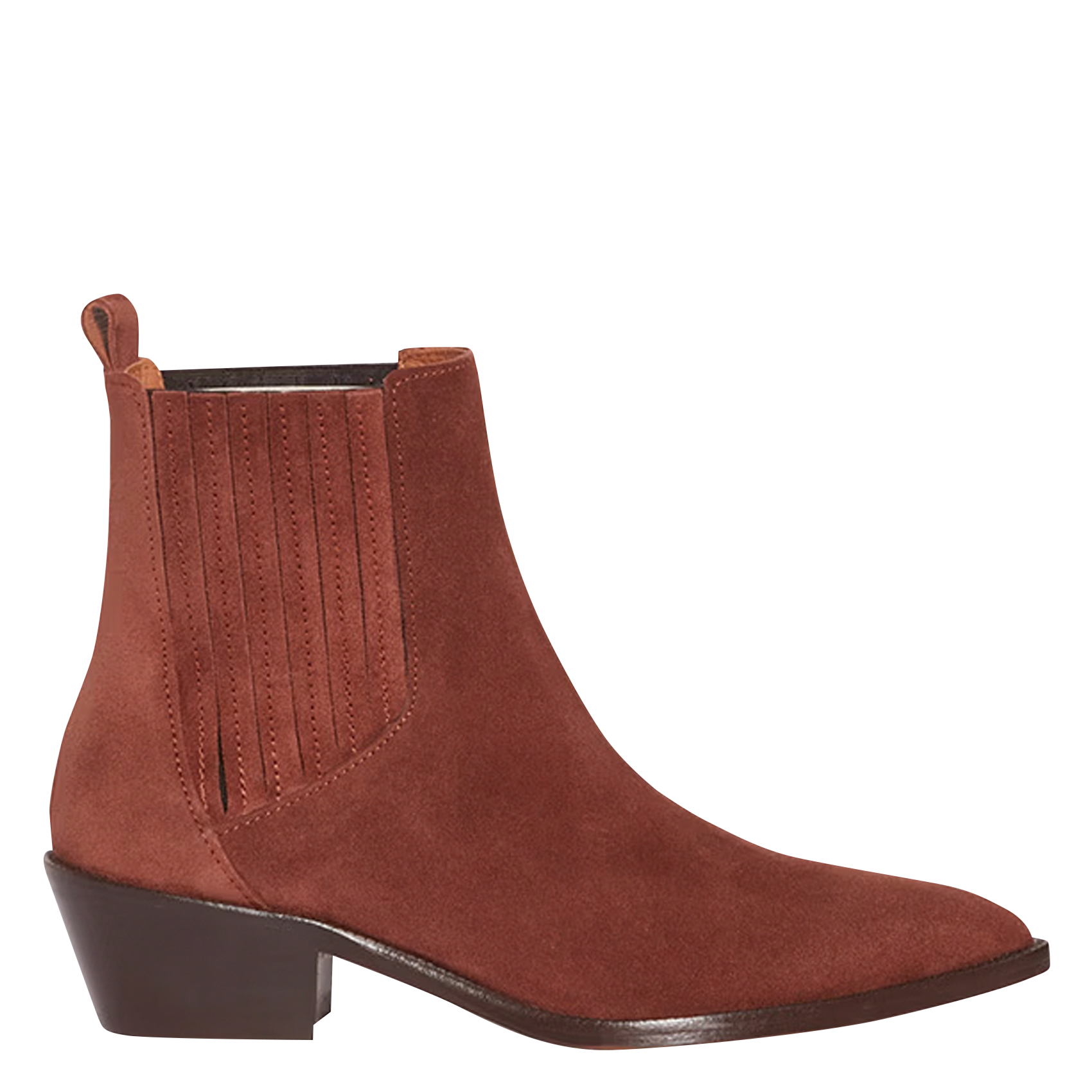 Bottines en cuir velours | Marron