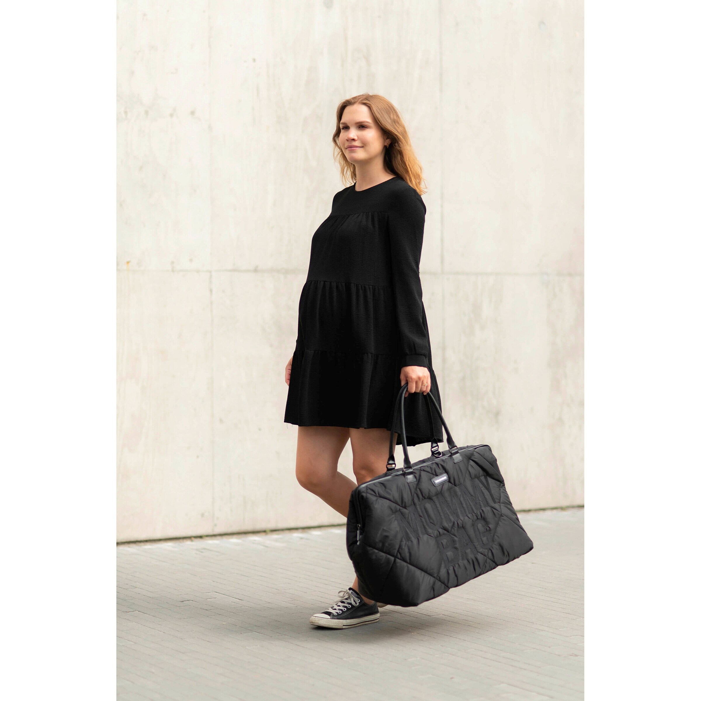 Childhome Wickeltasche Mommy Bag schwarz gesteppt
