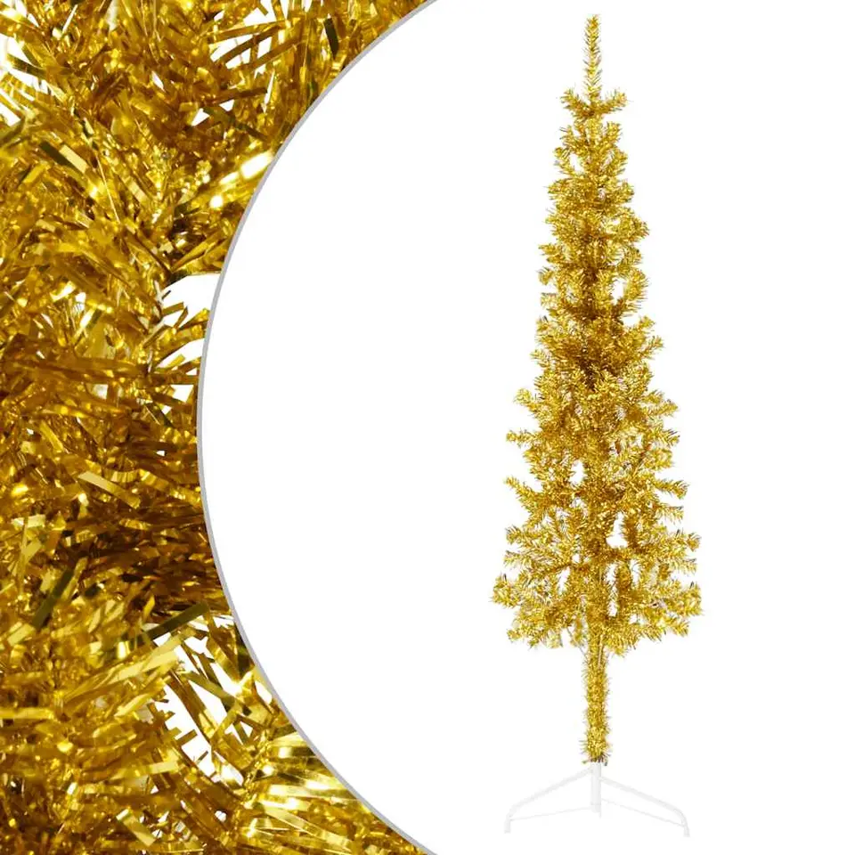 vidaXL - Halve Kunstkerstboom - Goud - 120 cm
