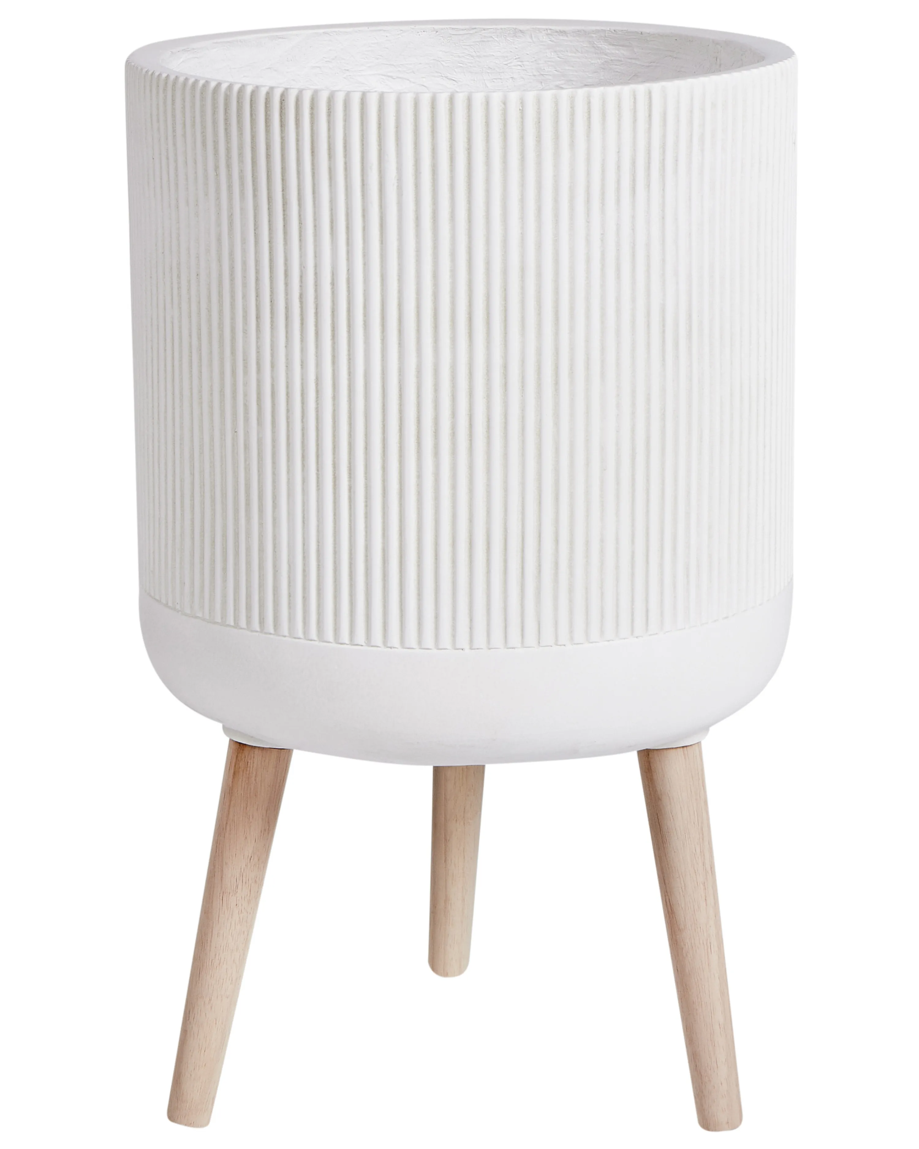 Verhoogde bloempot MACLURA 35 cm Lichtbeige