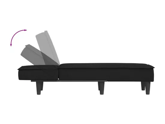 Prolenta Premium - Chaise longue noir velours