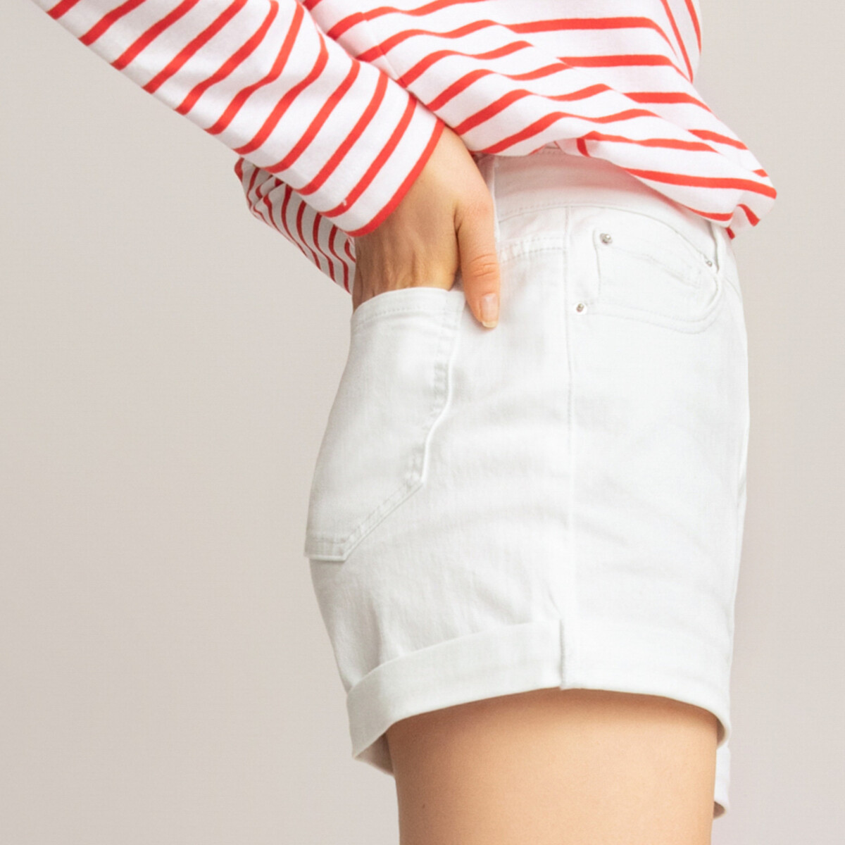 COLEÇÕES LA REDOUTE<br>Shorts de cintura alta