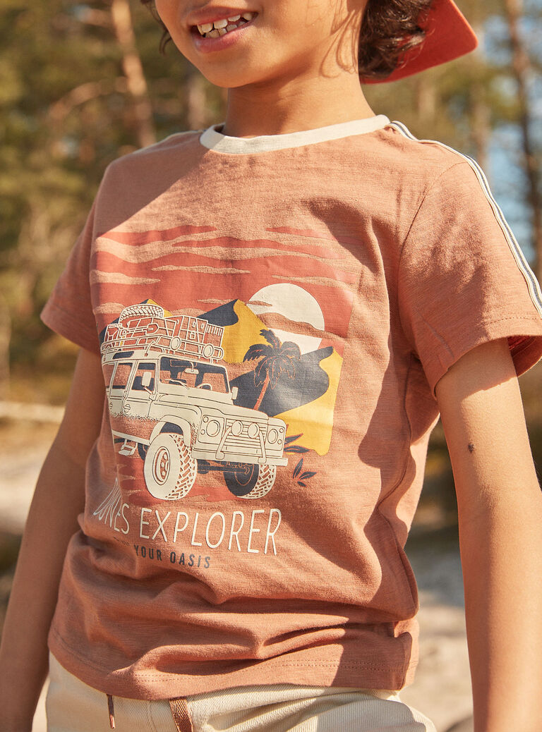 T-shirt noisette à manches courtes