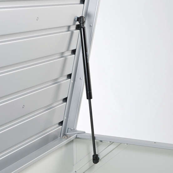 Coffre de jardin en acier galvanisé, gris foncé L.134cm